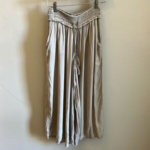 Wilfred Crinkle Pants Wide Leg Cropped Drawstring Gathered Waist Modal Size XS